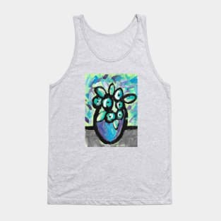 Flowers in Vase Oil Painting Tank Top